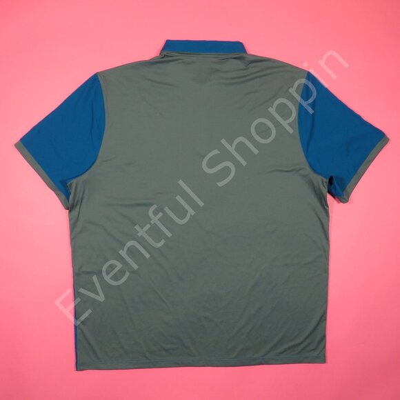 Nike Golf Polo Shirt Mens 2XL Blue Dri Fit Stretch Woven Short Sleeve New - Picture 3 of 7